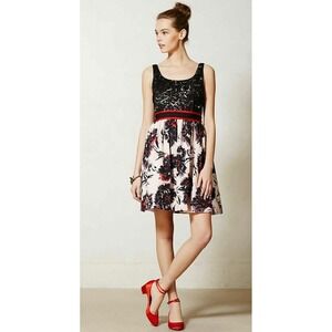Peter Som Anthropologie Beaded Lace Floral Blossom Dress, size 12